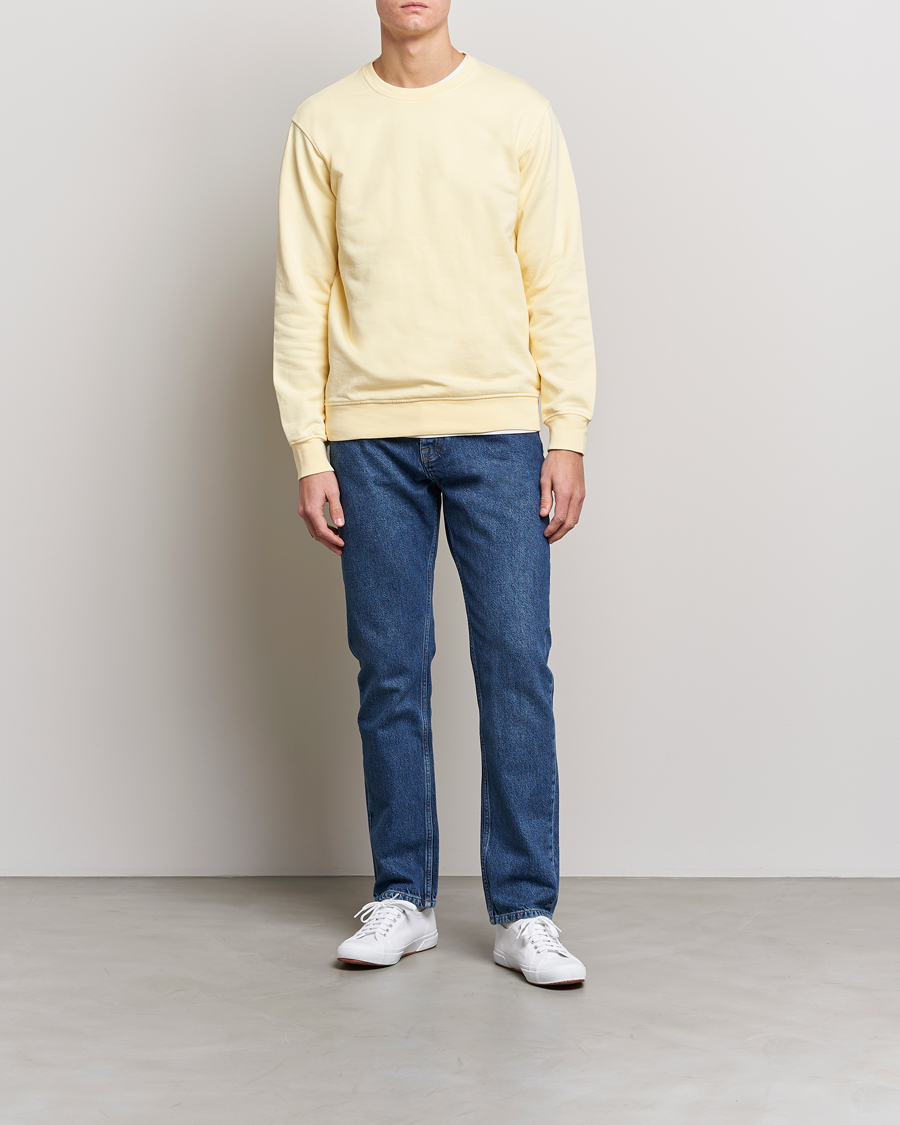 Men | Sweaters & Knitwear | Colorful Standard | Classic Organic Crew Neck Sweat Soft Yellow