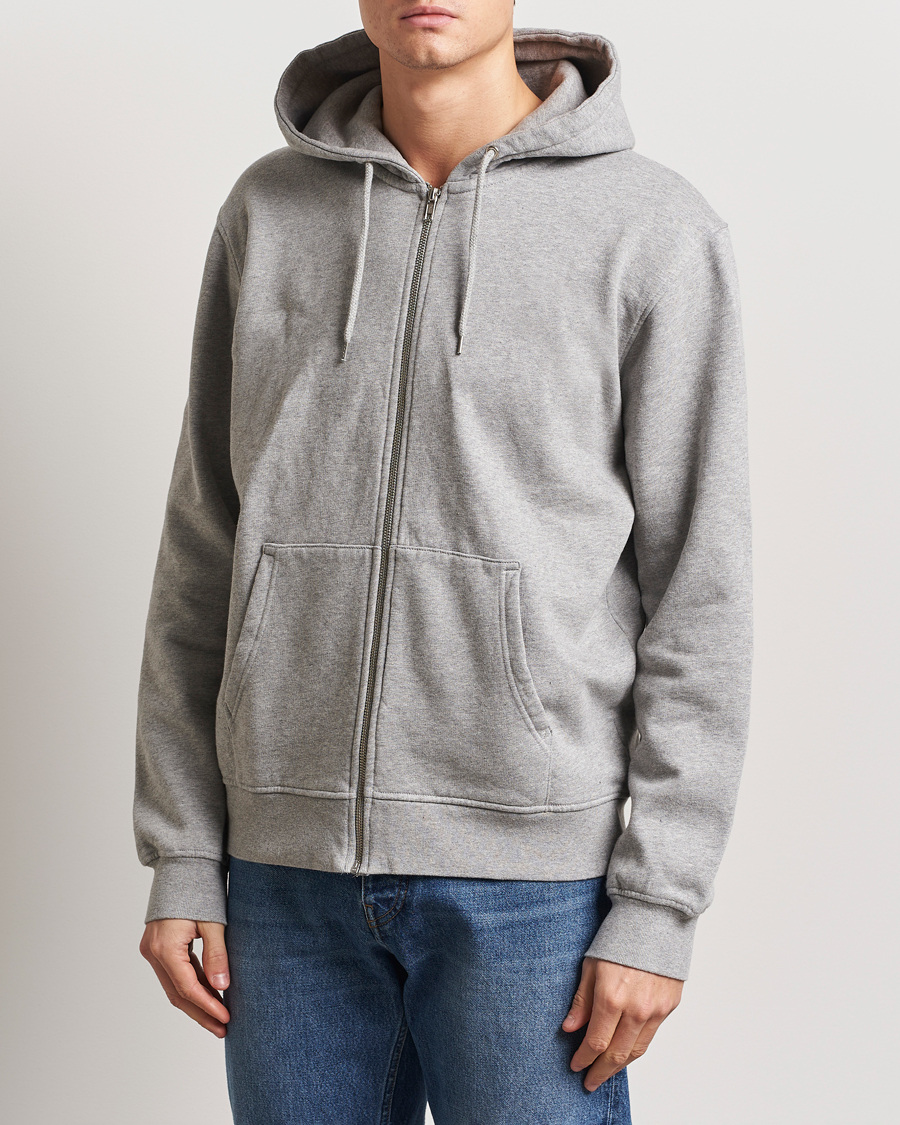 Men | Sweaters & Knitwear | Colorful Standard | Classic Organic Full Zip Hood Heather Grey
