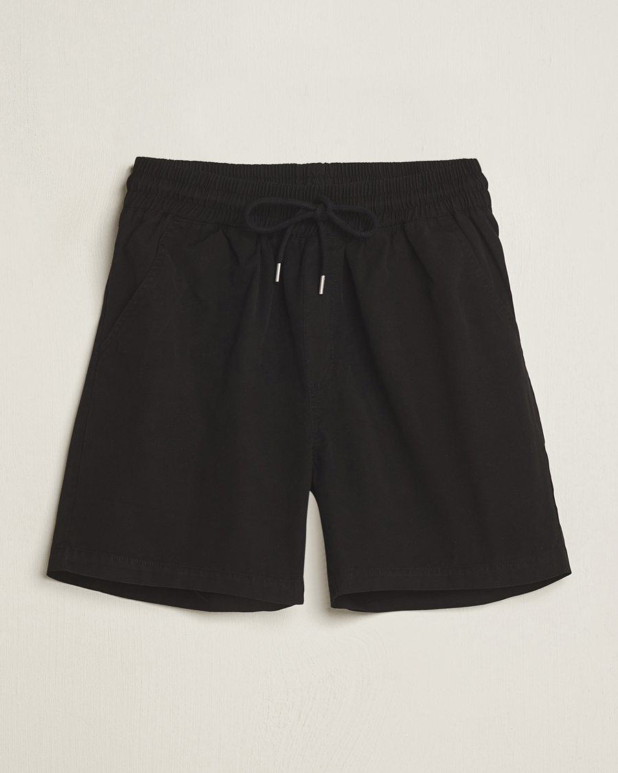 Men | Shorts | Colorful Standard | Classic Organic Twill Drawstring Shorts Deep Black