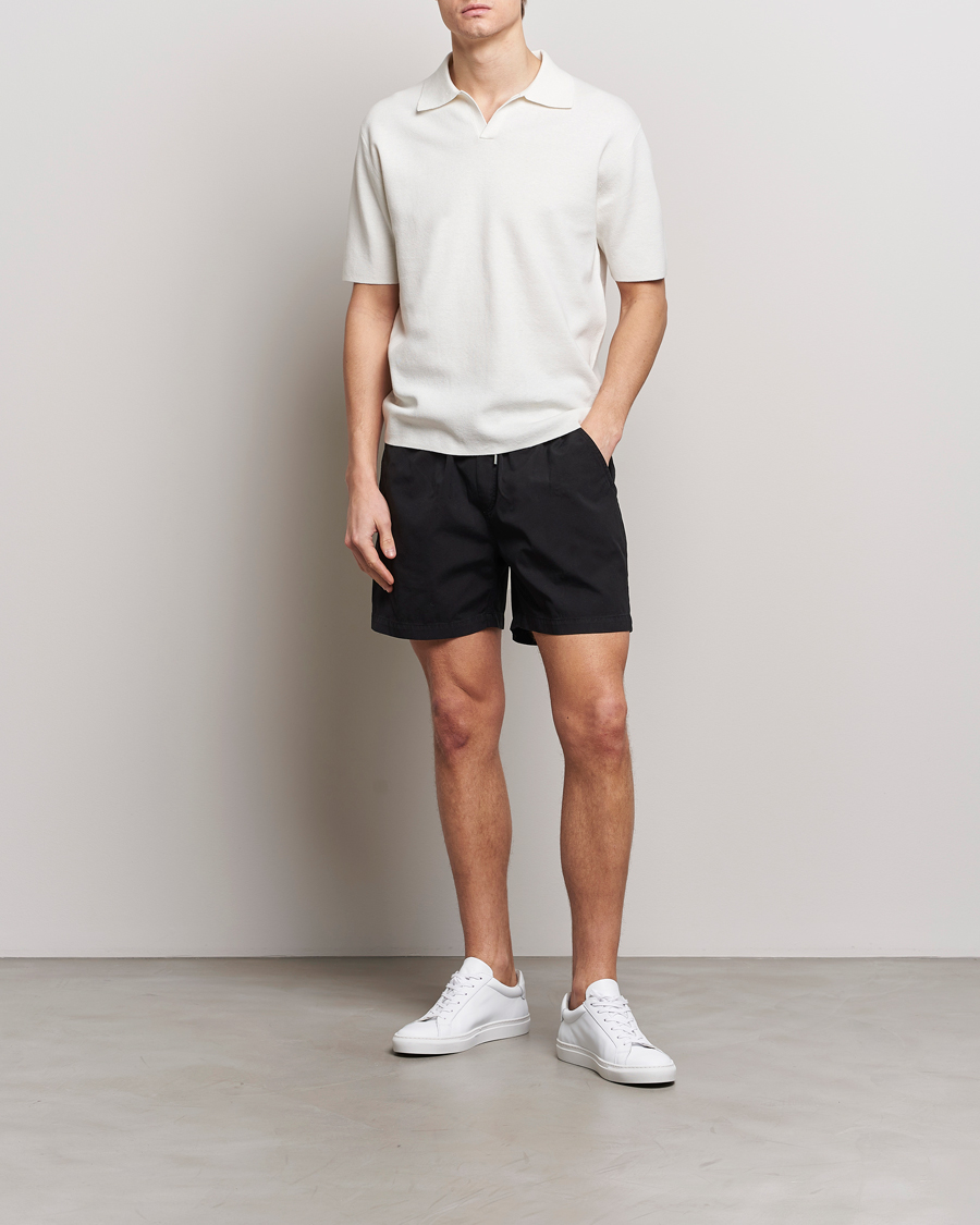 Men | Shorts | Colorful Standard | Classic Organic Twill Drawstring Shorts Deep Black