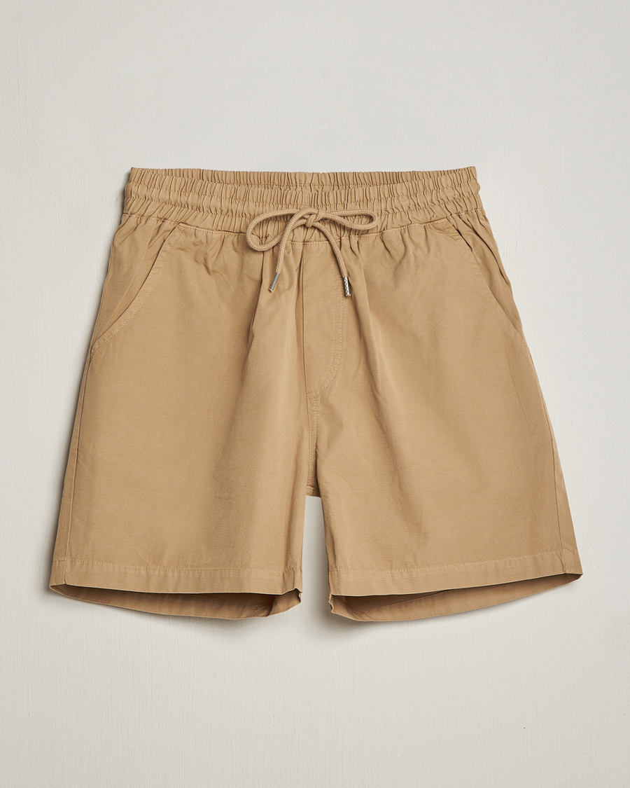 Men | Shorts | Colorful Standard | Classic Organic Twill Drawstring Shorts Desert Khaki