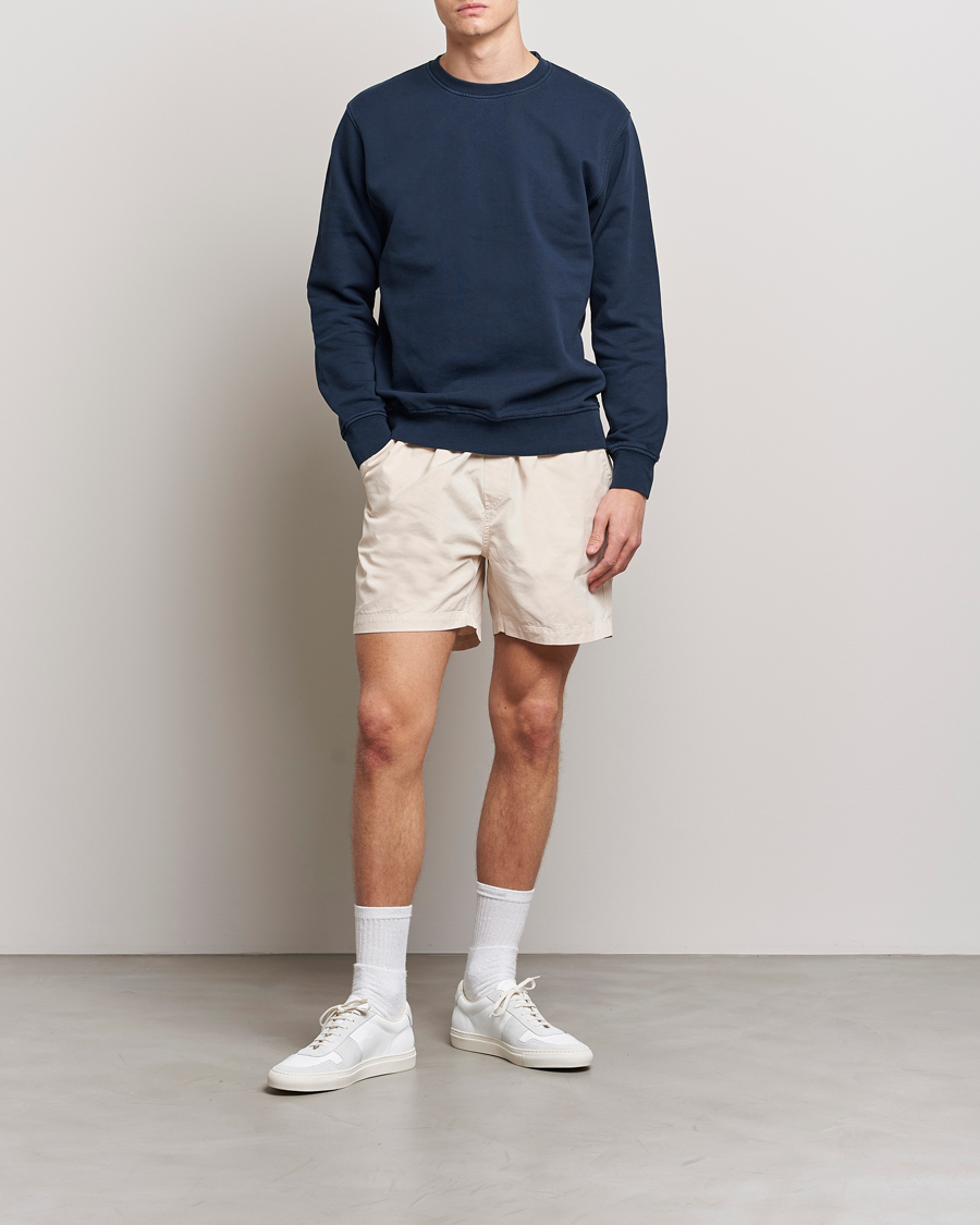 Men | Shorts | Colorful Standard | Classic Organic Twill Drawstring Shorts Ivory White