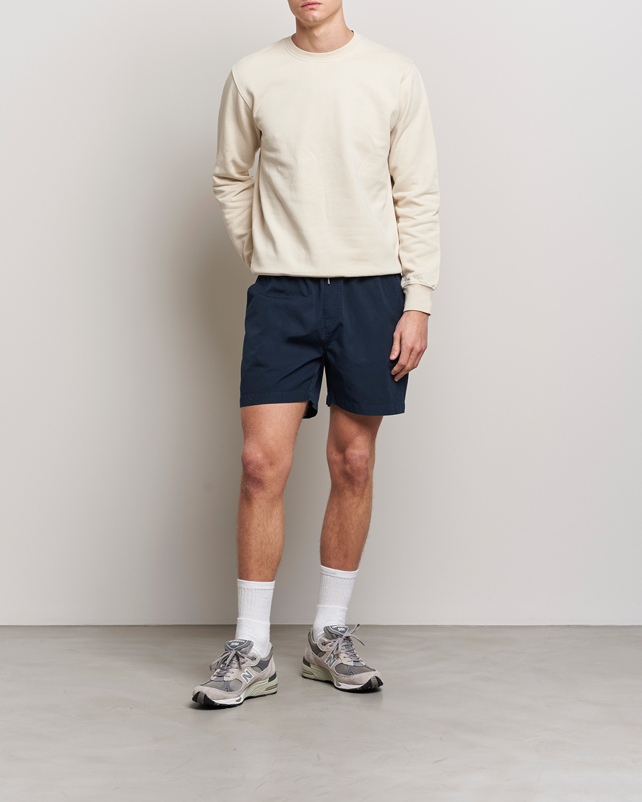 Men | Shorts | Colorful Standard | Classic Organic Twill Drawstring Shorts Navy Blue