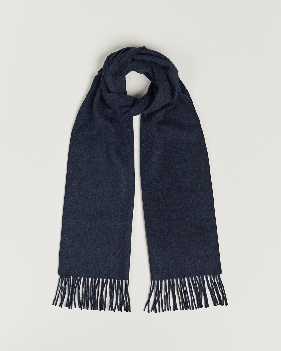 Men | Scarves | Piacenza Cashmere | Cashmere Scarf Navy Melange