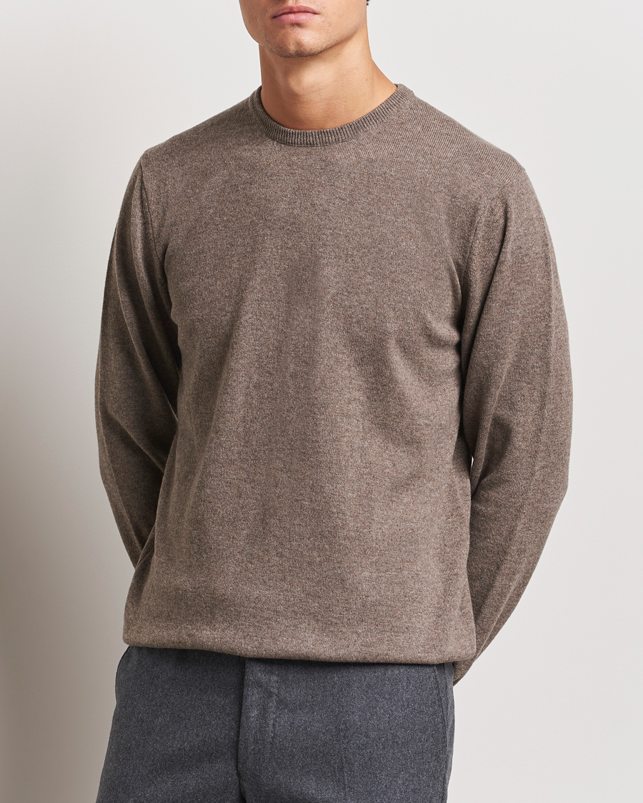 Men | Sweaters & Knitwear | Piacenza Cashmere | Cashmere Crew Neck Sweater Brown