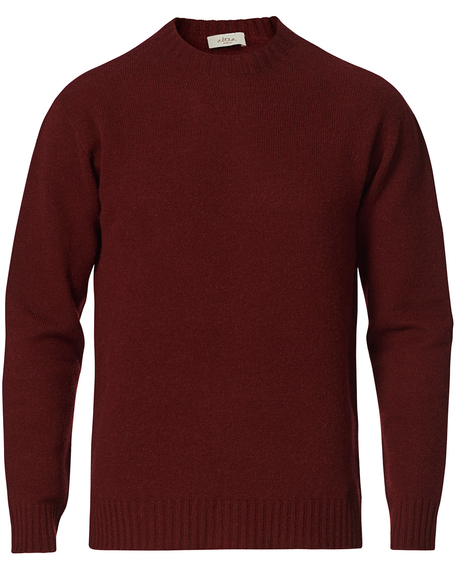 Men | Sweaters & Knitwear | Altea | Wool/Cashmere Crew Neck Sweater Burgundy