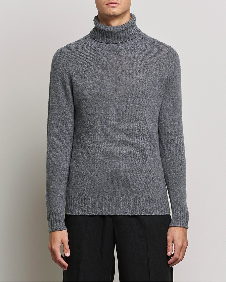 Men | Sweaters & Knitwear | Altea | Wool/Cashmere Turtleneck Sweater Heather Grey