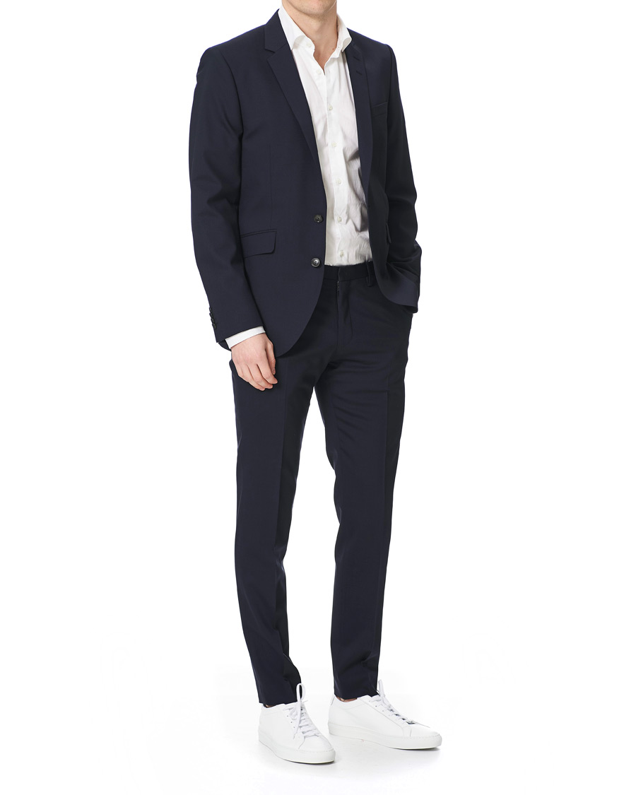 Men | Trousers | Tiger of Sweden | Thodd Wool Suit Trousers Navy