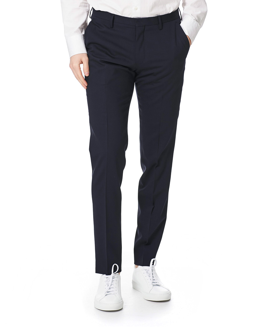 Men | Trousers | Tiger of Sweden | Thodd Wool Suit Trousers Navy