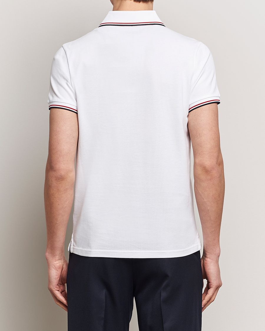 Men | Polo Shirts | Moncler | Contrast Rib Polo White