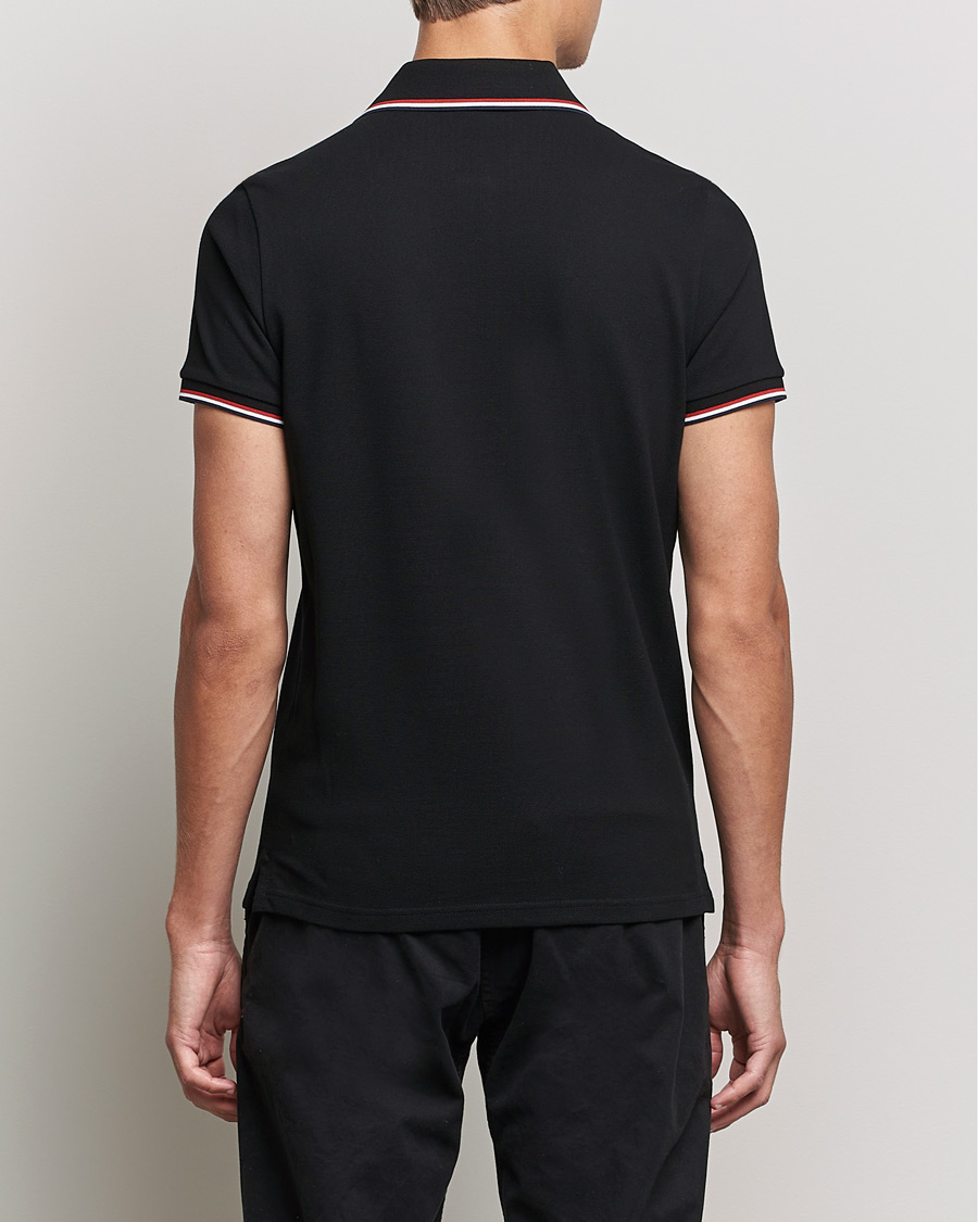 Men | Polo Shirts | Moncler | Contrast Rib Polo Black