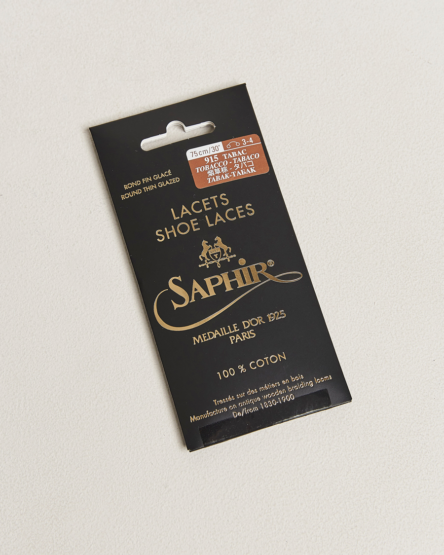 Men | Shoe Care | Saphir Medaille d'Or | Shoe Laces Thin Waxed 75cm Tobacco