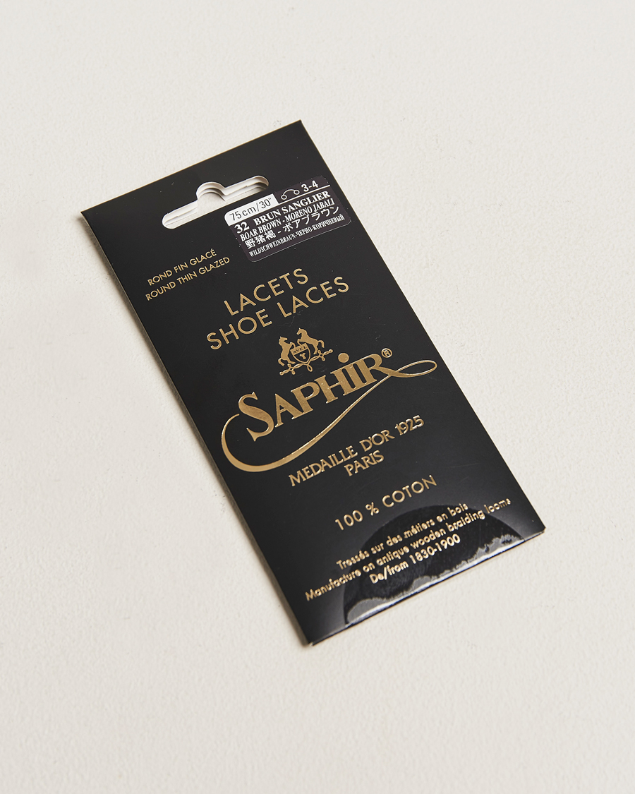 Men | Shoe Care | Saphir Medaille d'Or | Shoe Laces Thin Waxed 75cm Dark Brown