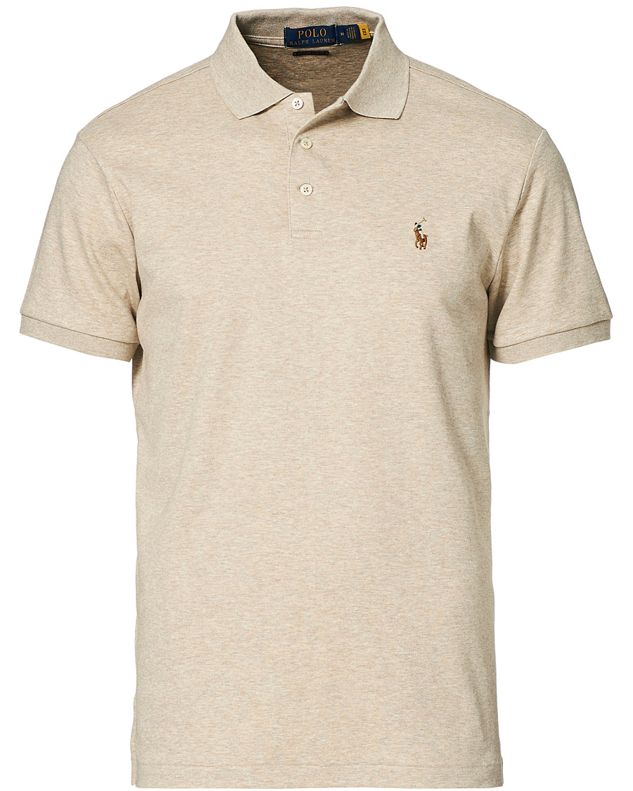 Men | Polo Shirts | Polo Ralph Lauren | Luxury Pima Cotton Polo Tuscan Beige Heather