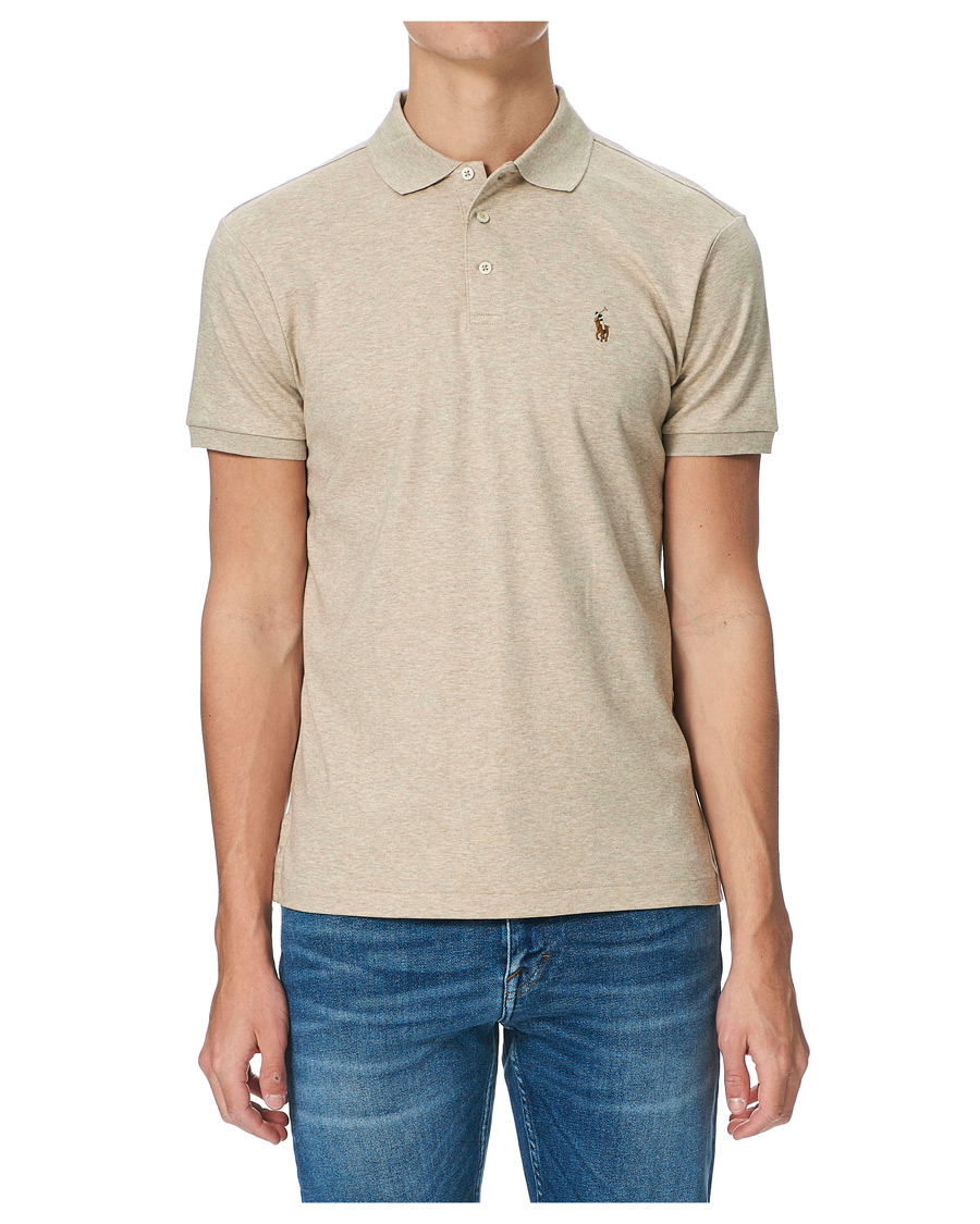 Men | Polo Shirts | Polo Ralph Lauren | Luxury Pima Cotton Polo Tuscan Beige Heather