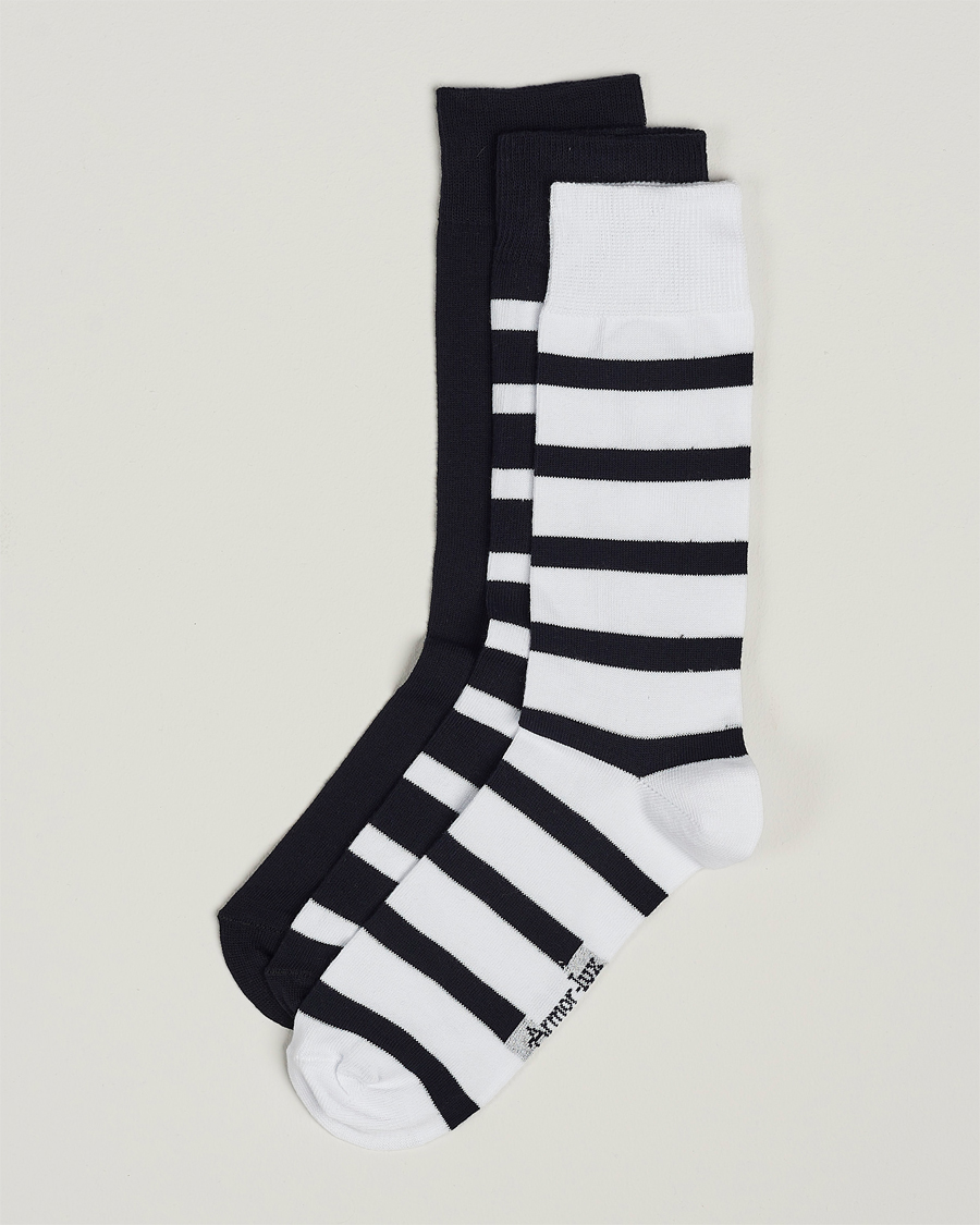 Men | Underwear & Socks | Armor-lux | 3-Pack Loer Socks Navy/White