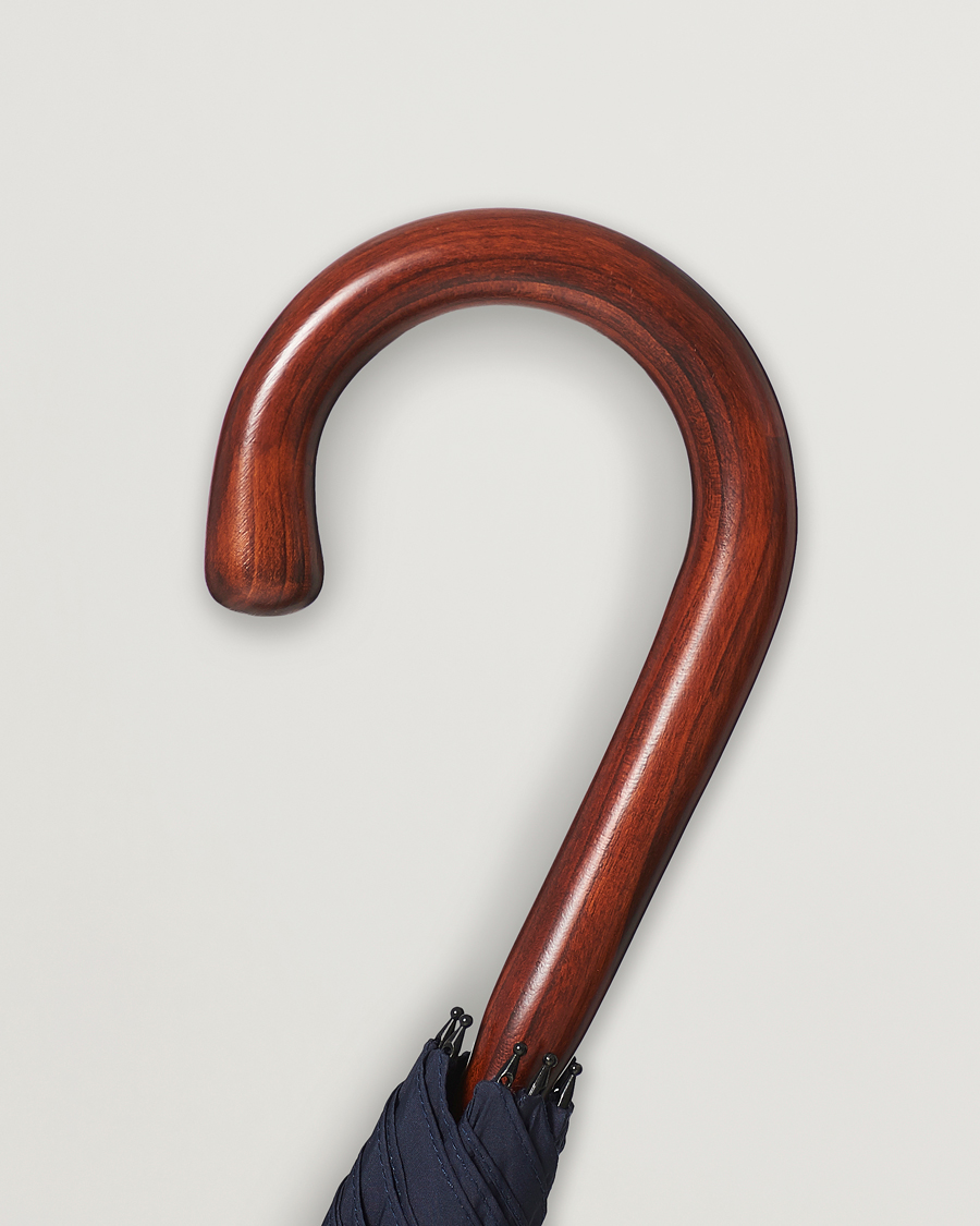 Men | Umbrellas | Fox Umbrellas | Polished Cherrywood Solid Umbrella Navy