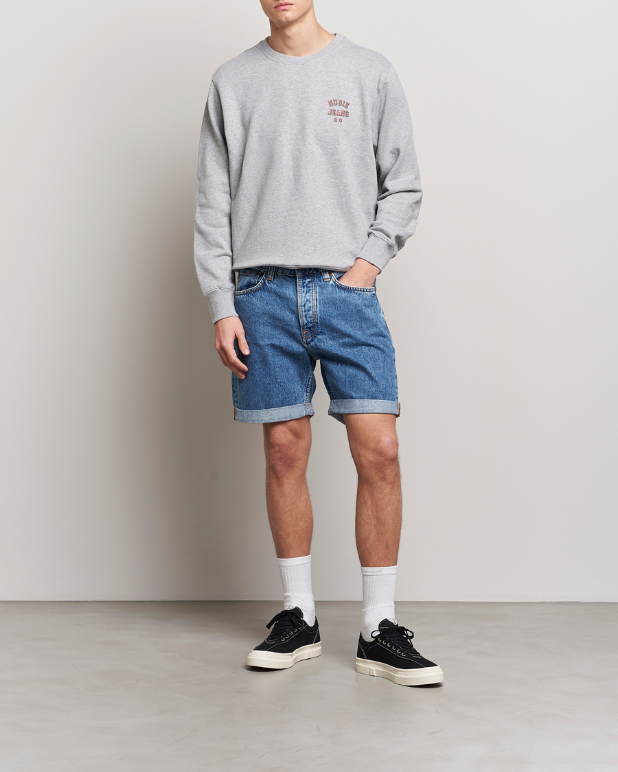 Men | Shorts | Nudie Jeans | Josh Stretch Denim Shorts Friendly Blue