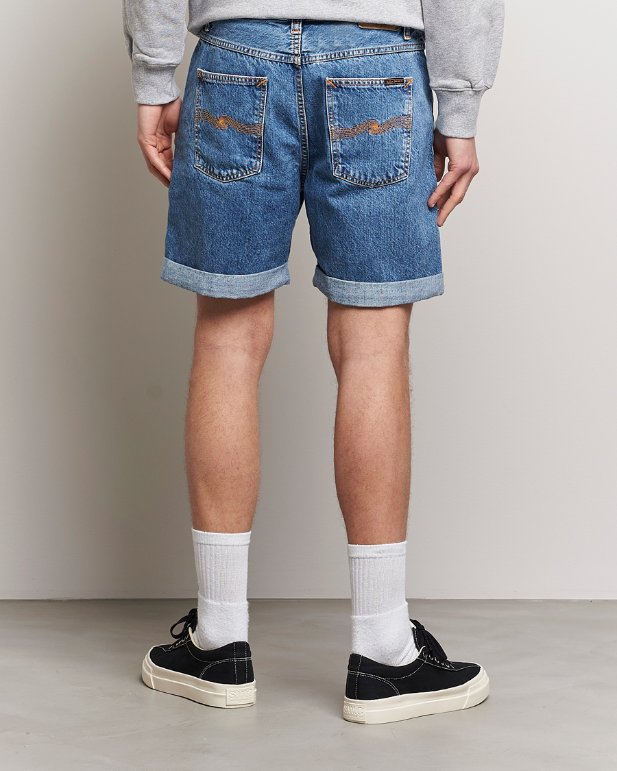 Men | Shorts | Nudie Jeans | Josh Stretch Denim Shorts Friendly Blue