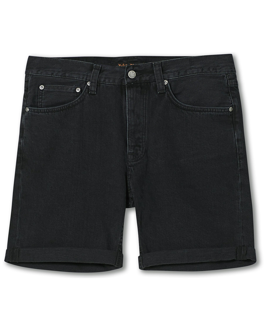 Men | Shorts | Nudie Jeans | Josh Stretch Denim Shorts Black Water