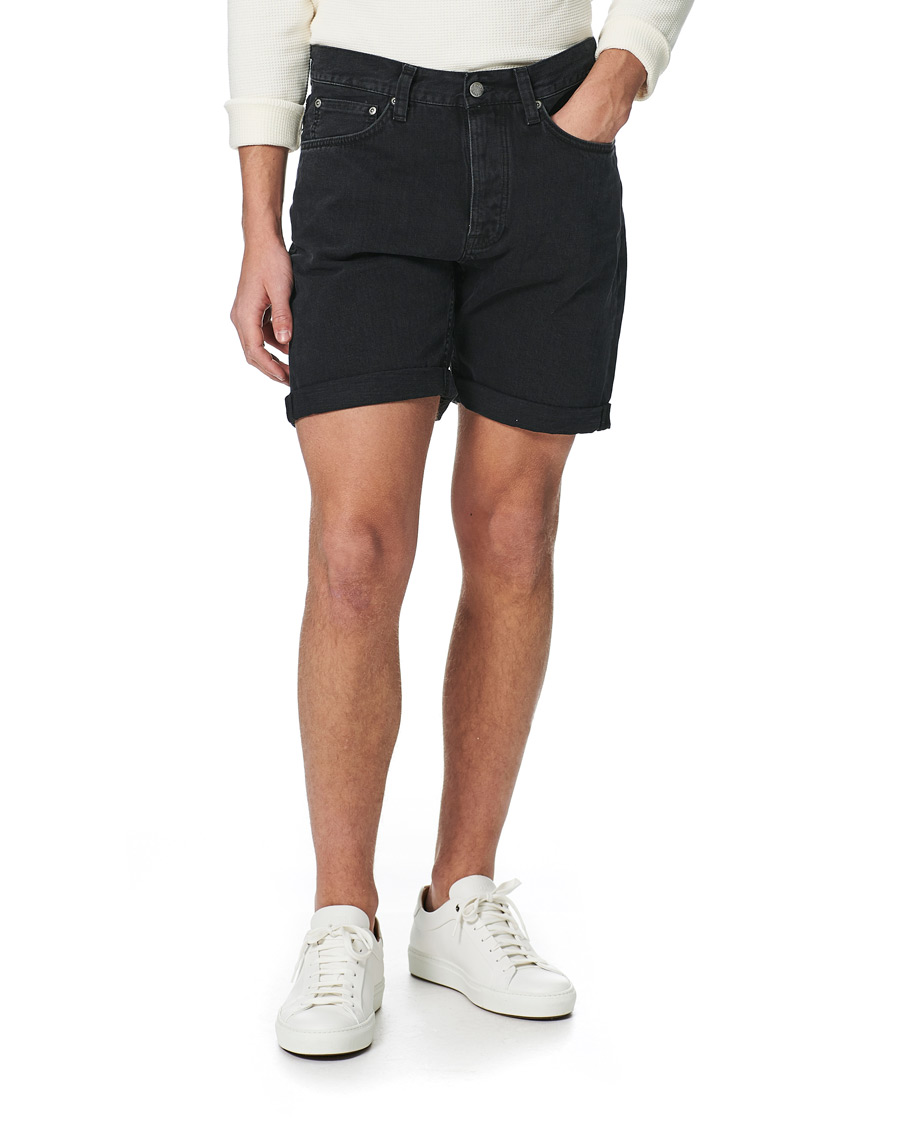 Men | Shorts | Nudie Jeans | Josh Stretch Denim Shorts Black Water
