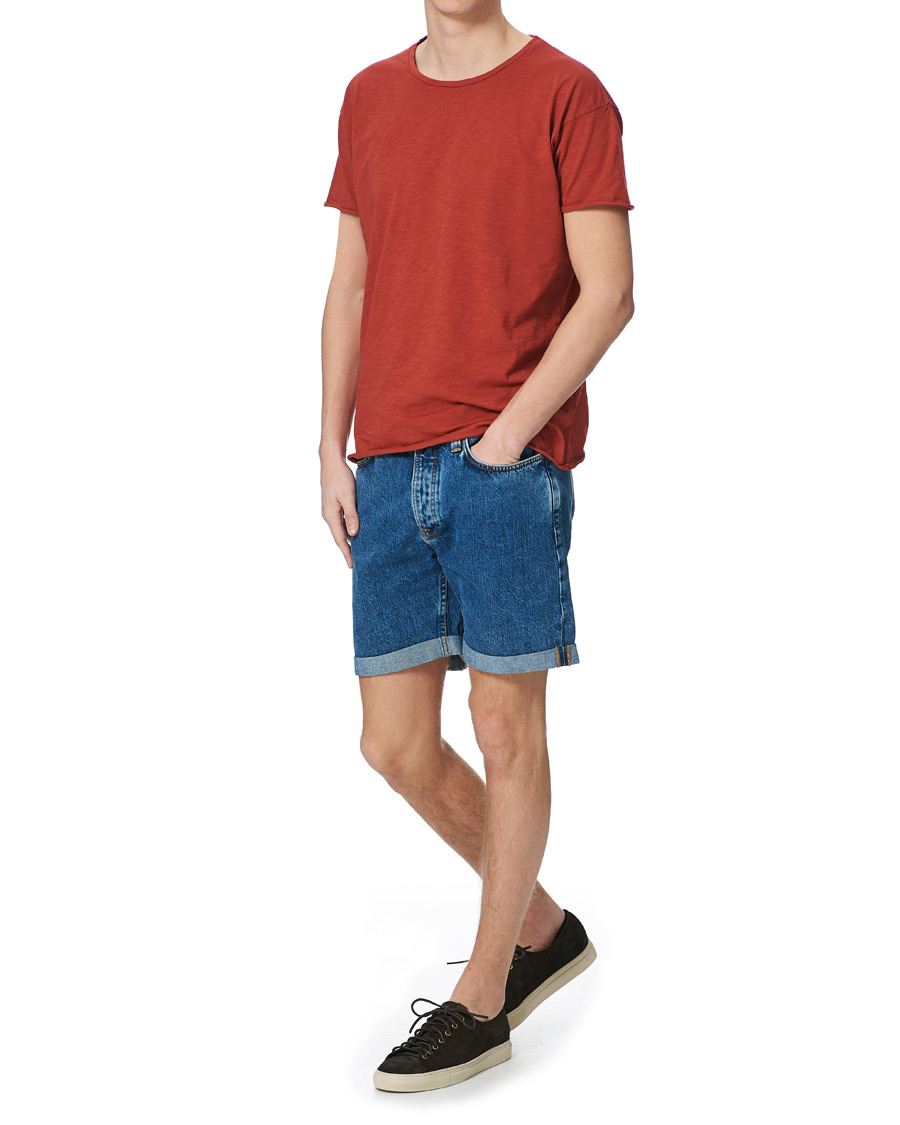 Men | T-Shirts | Nudie Jeans | Roger Slub Crew Neck Tee Poppy Red