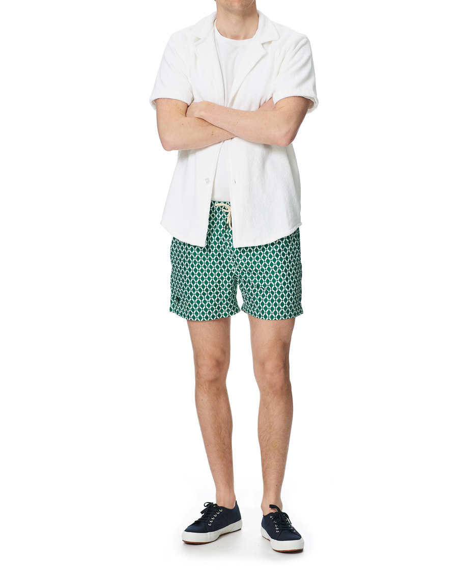 Men | Swimwear | OAS | Printed Swim Shorts Green Tile
