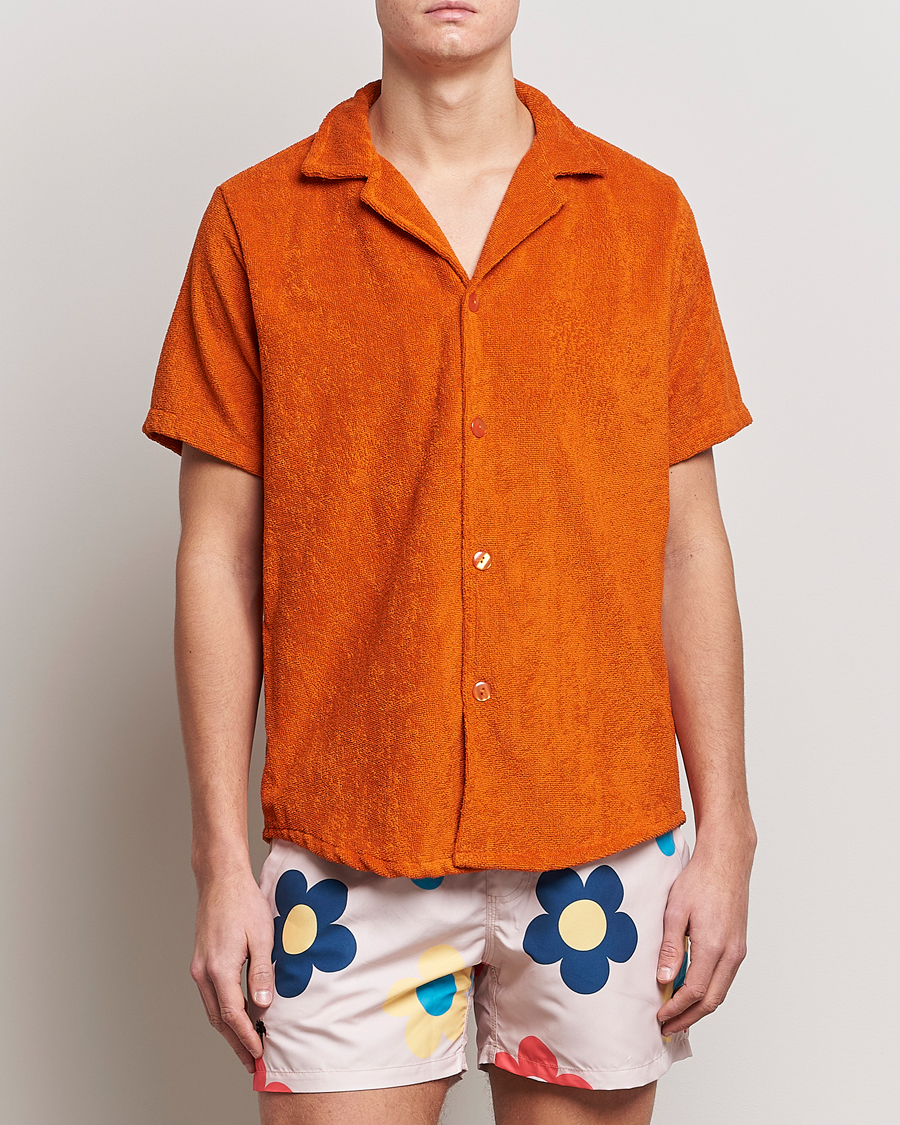 Men | Shirts | OAS | Terry Cuba Short Sleeve Shirt Terracotta