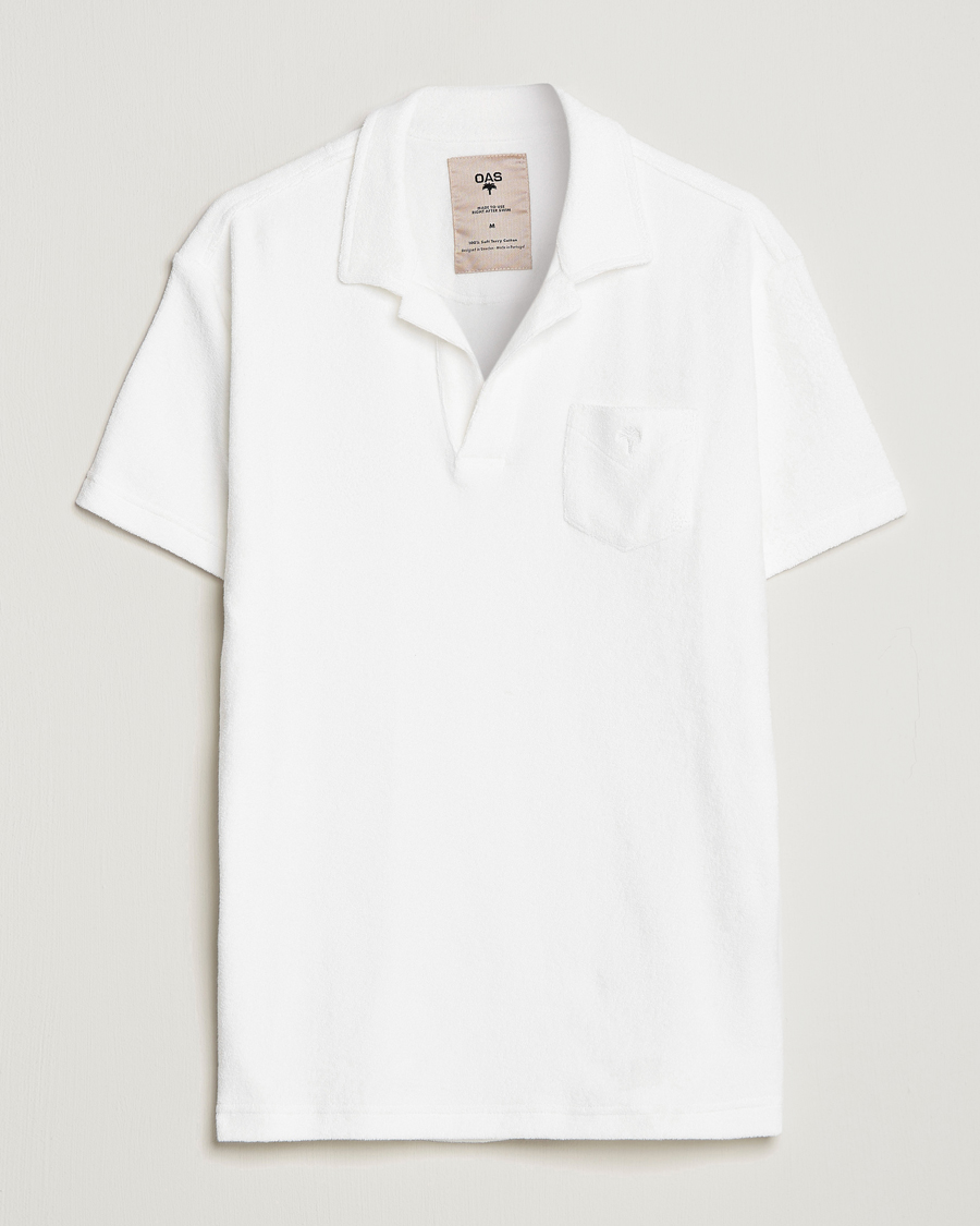 Men | Polo Shirts | OAS | Short Sleeve Terry Polo White