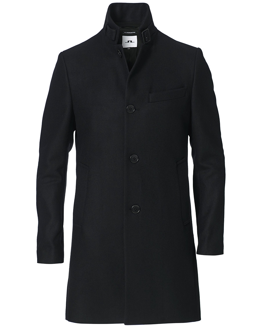Men | Coats & Jackets | J.Lindeberg | Holger Compact Melton Coat Black