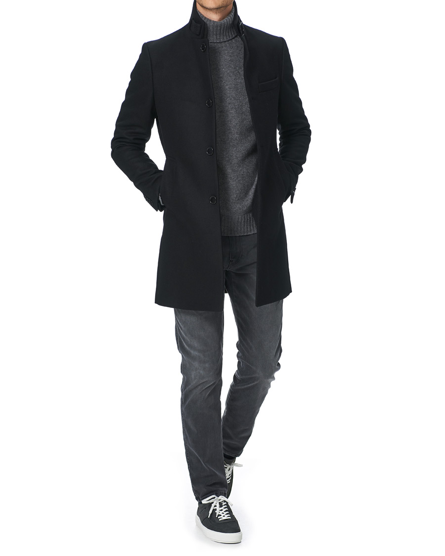 Men | Coats & Jackets | J.Lindeberg | Holger Compact Melton Coat Black
