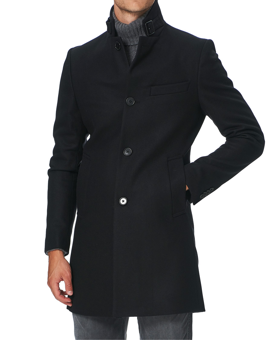 Men | Coats & Jackets | J.Lindeberg | Holger Compact Melton Coat Black