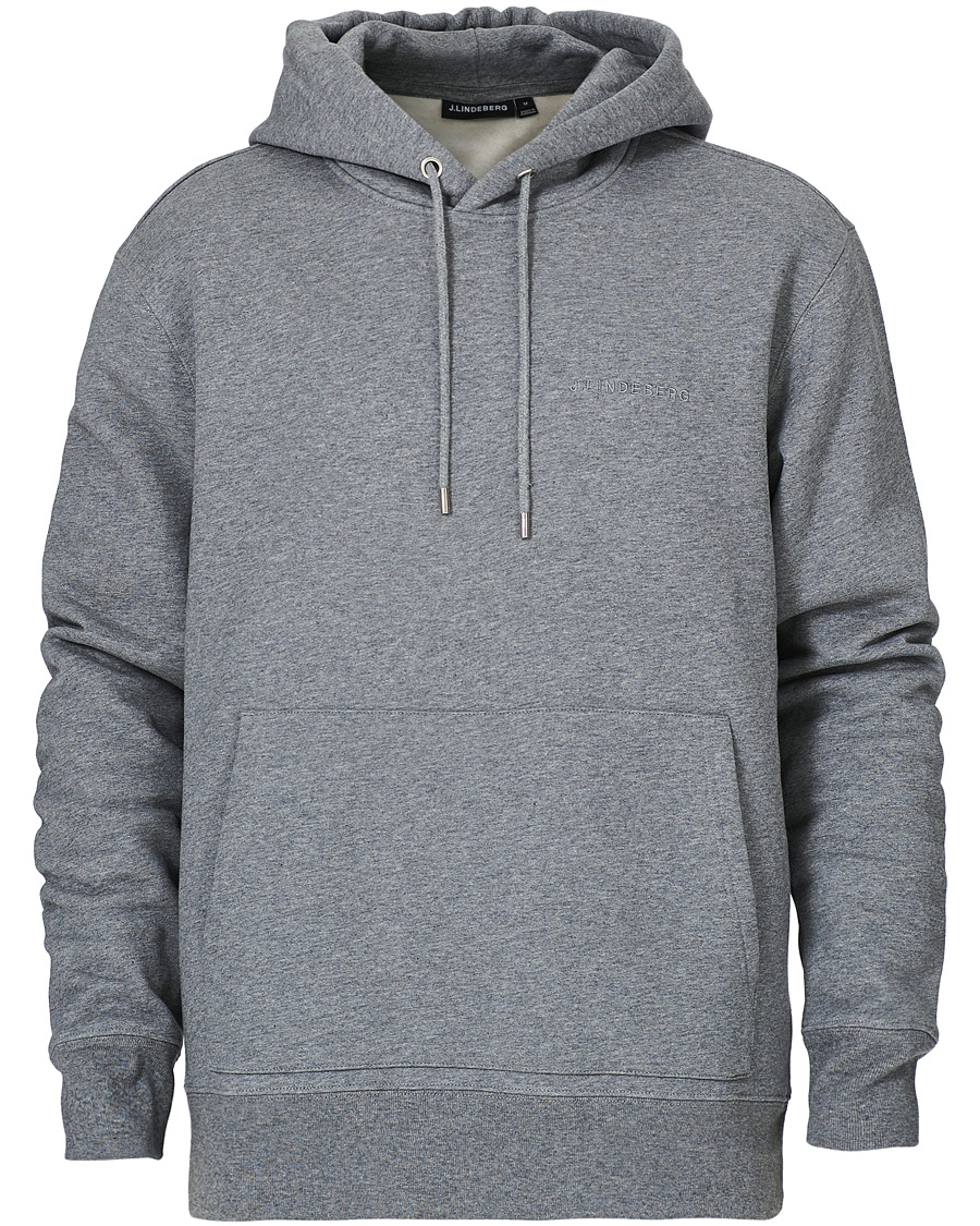 Men | Sweaters & Knitwear | J.Lindeberg | Chip Pocket Hoodie Stone Grey Melange