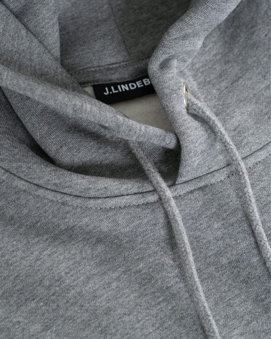 Men | Sweaters & Knitwear | J.Lindeberg | Chip Pocket Hoodie Stone Grey Melange