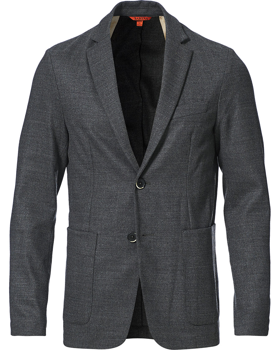 Men | Blazers | Barena | Borgo Unconstructed Flannel Blazer Grey Melange