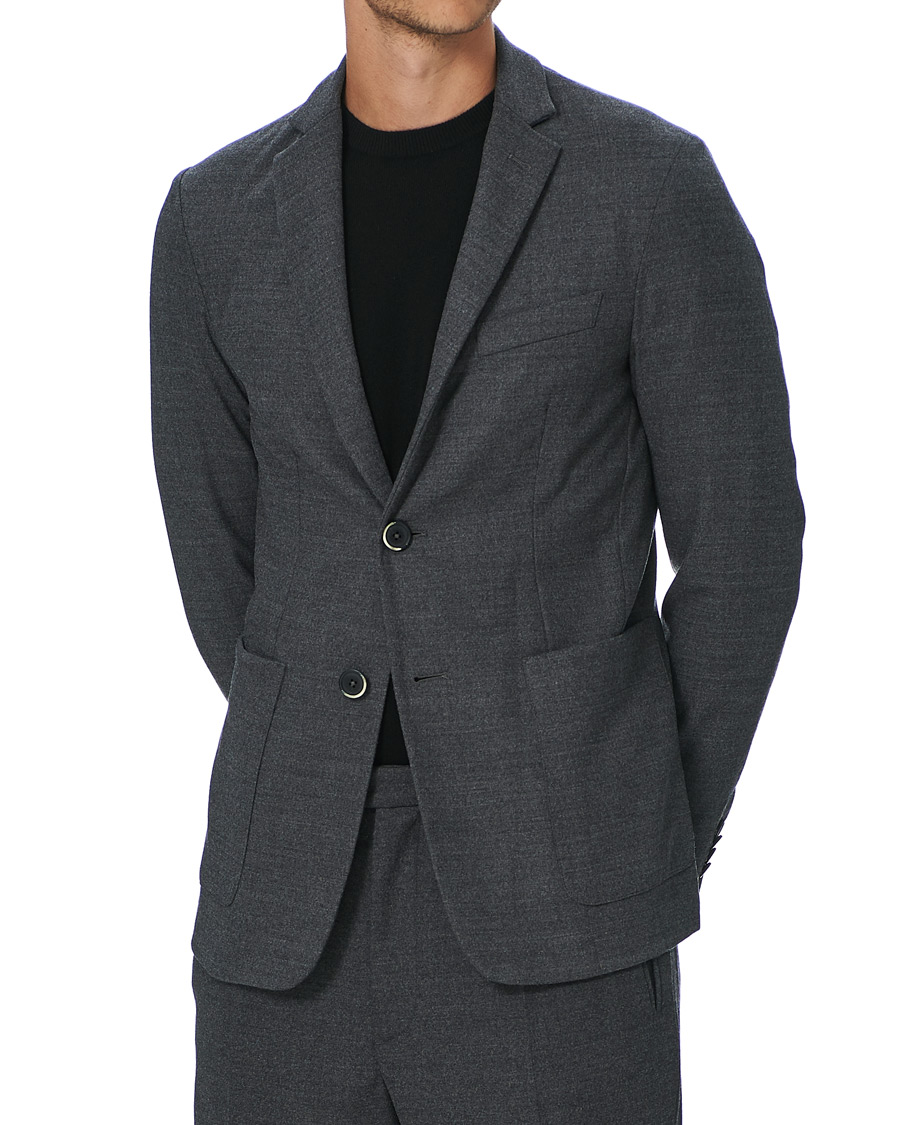 Men | Blazers | Barena | Borgo Unconstructed Flannel Blazer Grey Melange