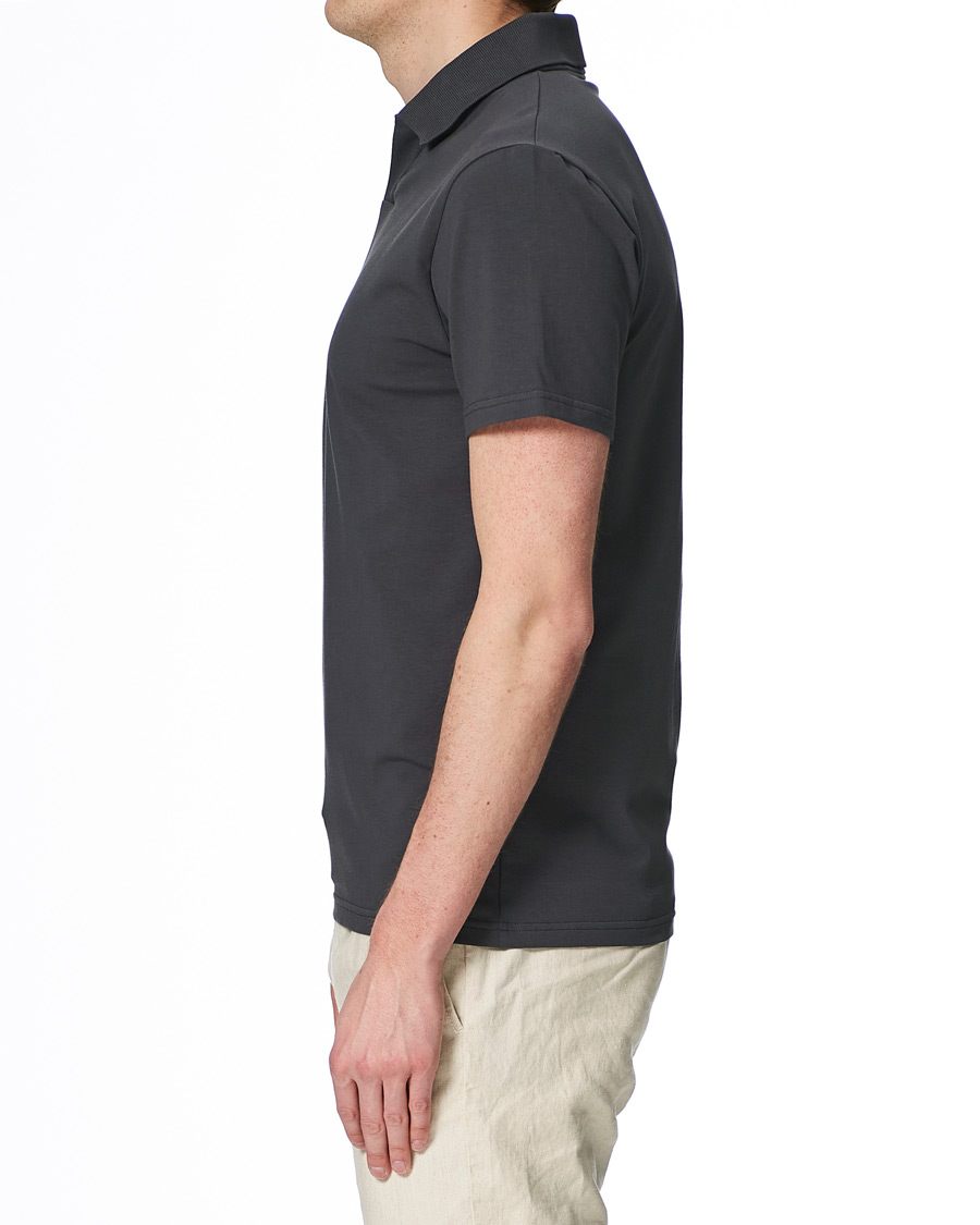 Men | Polo Shirts | Filippa K | Soft Lycra Polo T-Shirt Metal