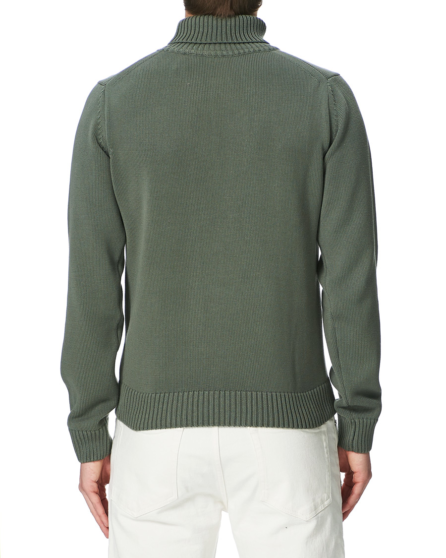 Men | Sweaters & Knitwear | Stenströms | Heavy Cotton Rollneck Dusty Olive