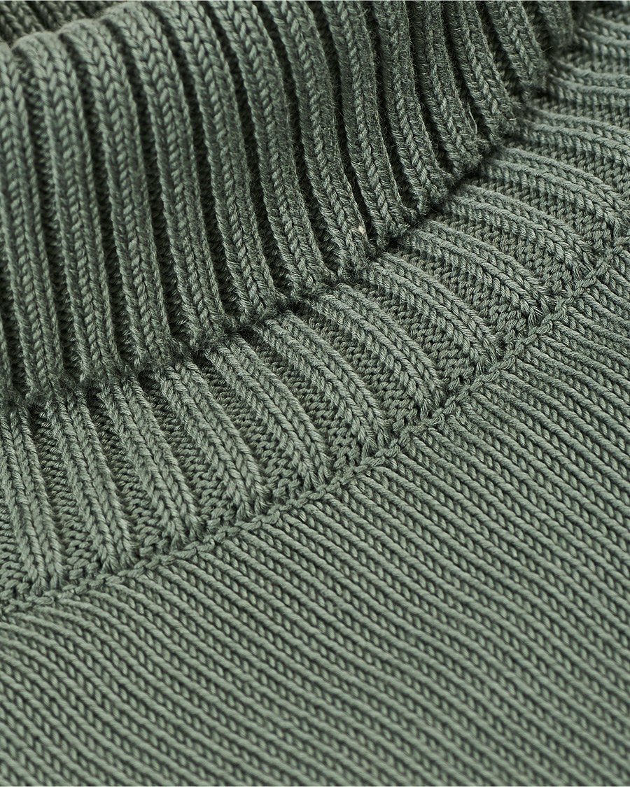 Men | Sweaters & Knitwear | Stenströms | Heavy Cotton Rollneck Dusty Olive