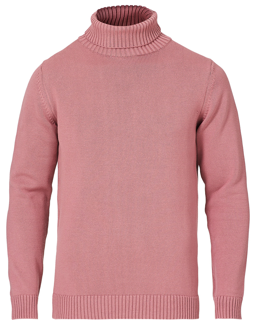 Men | Sweaters & Knitwear | Stenströms | Heavy Cotton Rollneck Dusty Pink