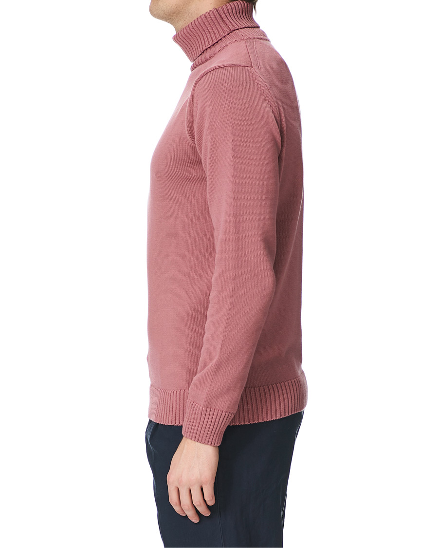 Men | Sweaters & Knitwear | Stenströms | Heavy Cotton Rollneck Dusty Pink