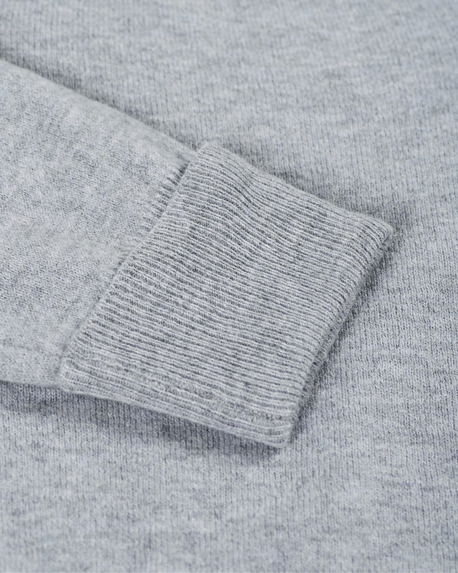 Men | Sweaters & Knitwear | Stenströms | Washed Merino Deep V-Neck Grey