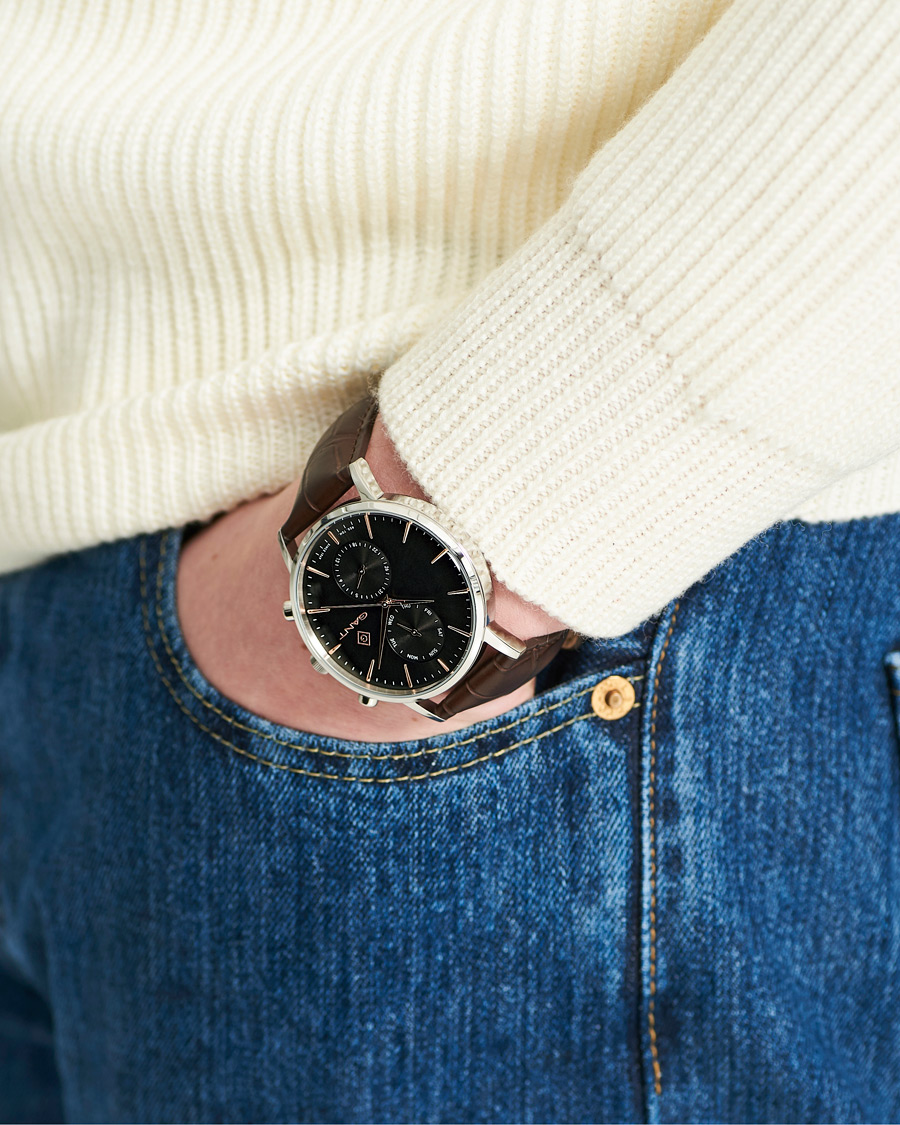 Men | GANT Park Hill Day Date II Leather/Grey | GANT | Park Hill Day Date II Leather/Grey