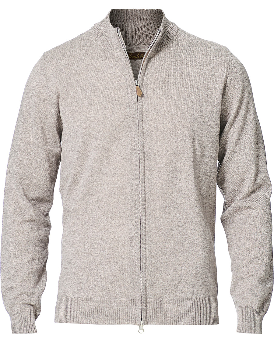 Men | Sweaters & Knitwear | Stenströms | Merino Full Zip Greige