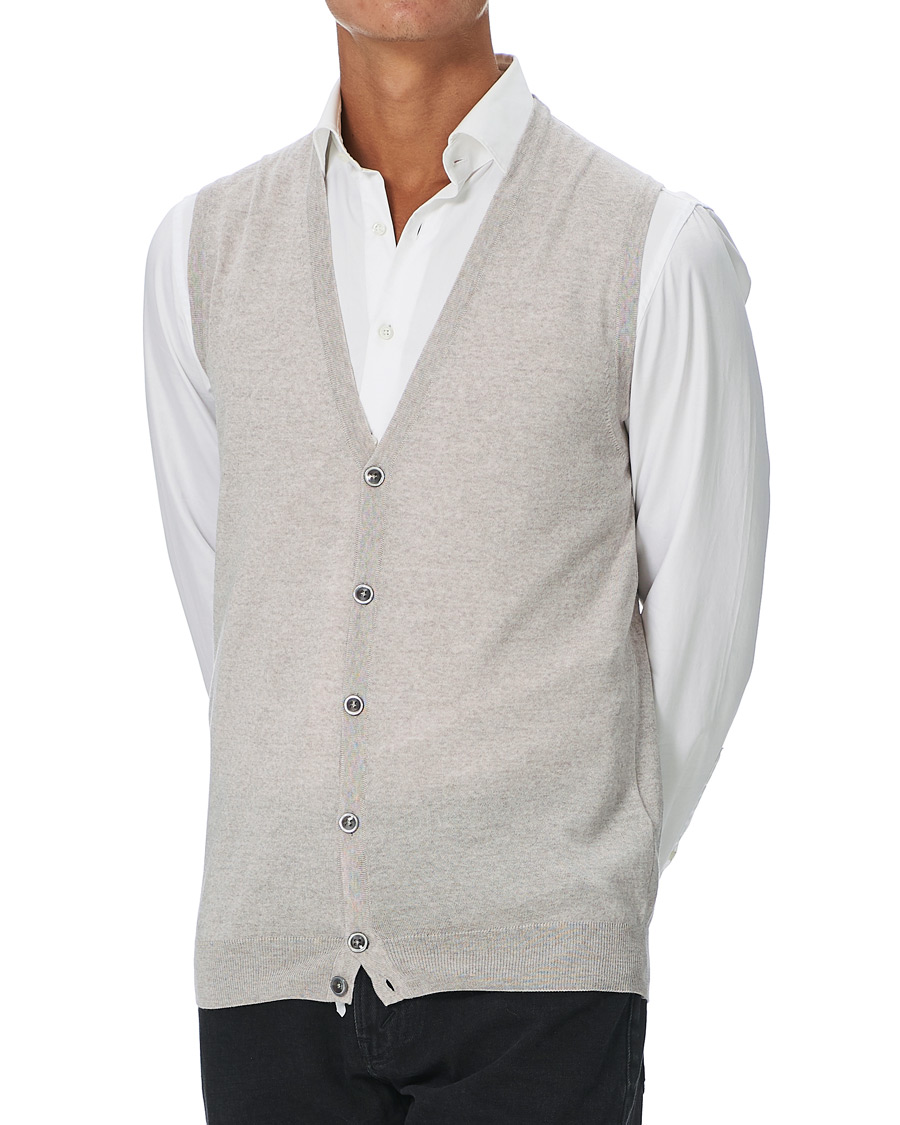 Men | Sweaters & Knitwear | Stenströms | Merino Slipover Grey