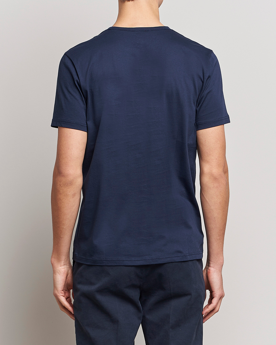 Men | T-Shirts | Stenströms | Solid Cotton T-Shirt Navy