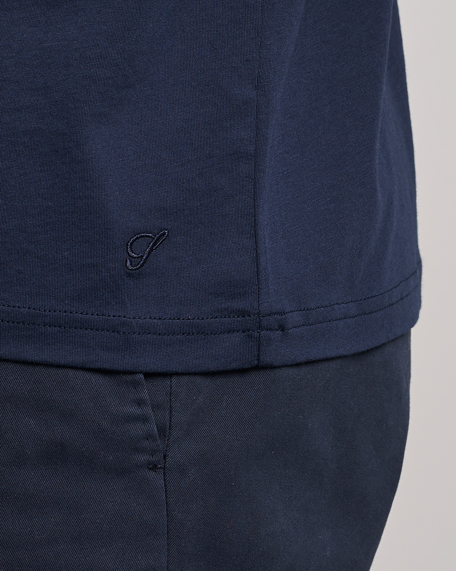 Men | T-Shirts | Stenströms | Solid Cotton T-Shirt Navy