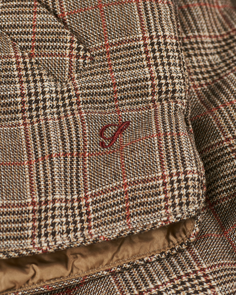 Men | Coats & Jackets | Stenströms | Quilted Check Wool Vest Brown