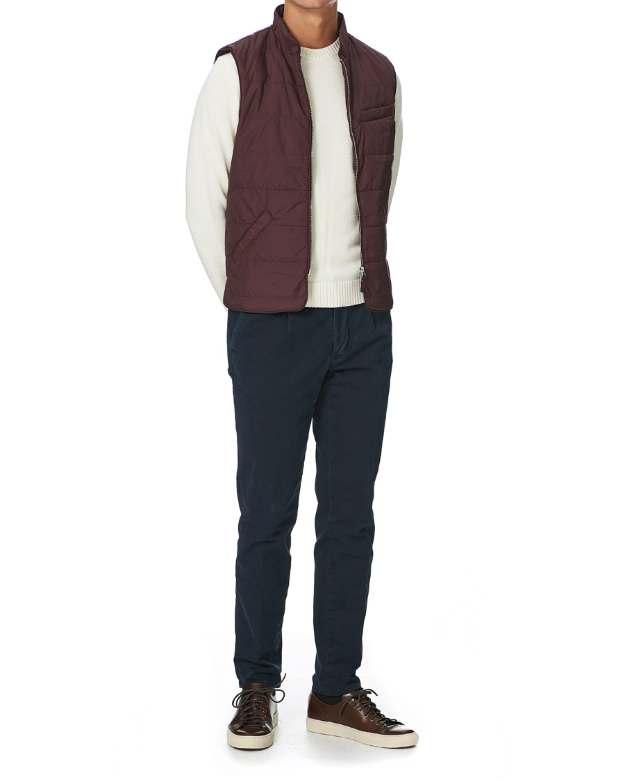 Men | Coats & Jackets | Stenströms | Quilted Nylon Vest Burgundy