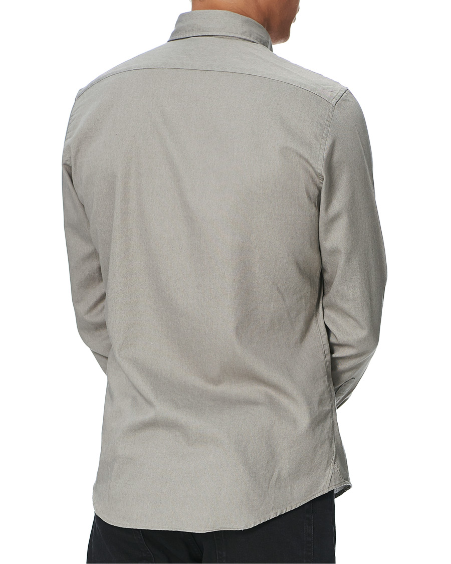 Men | Shirts | Stenströms | Slimline Washed Button Down Oxford Shirt Grey